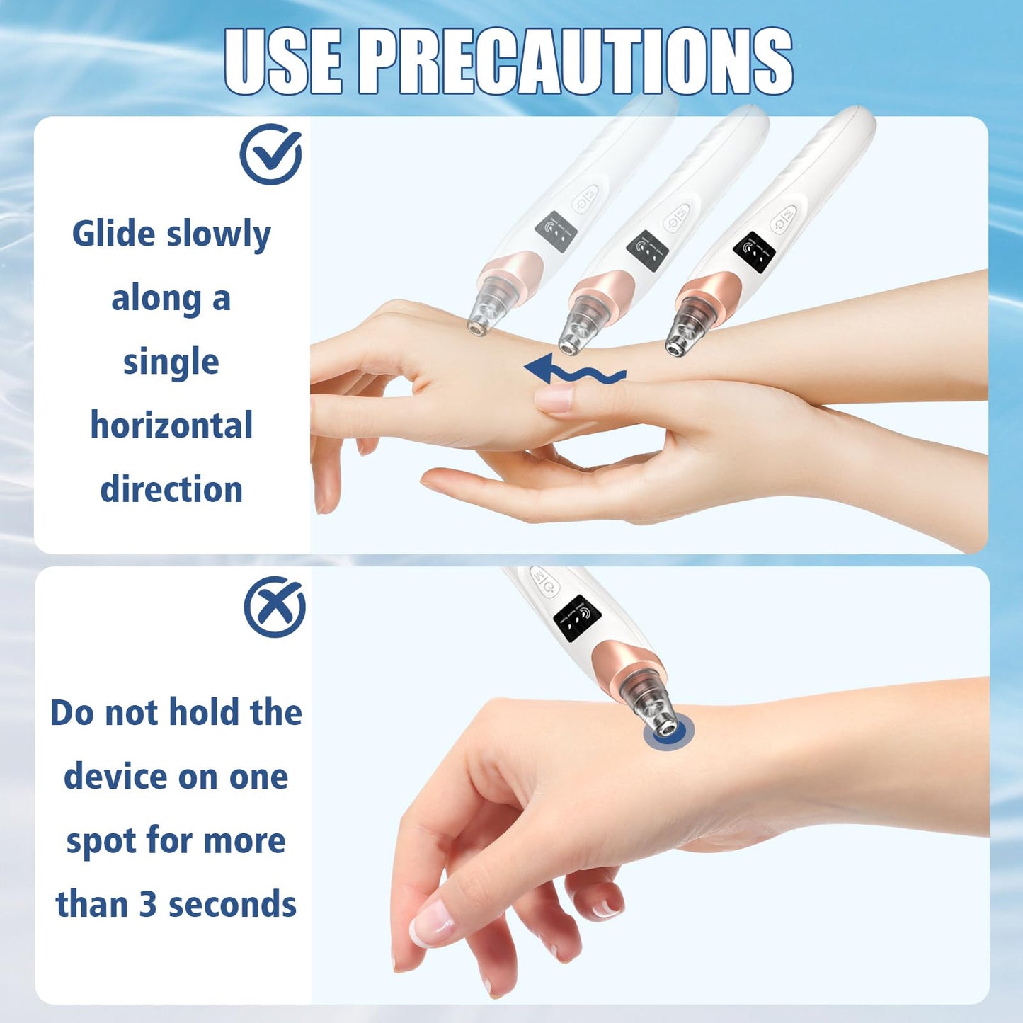 Blackhead Remover Pore Vacuum, with Nose Brush & Skin Care Tools, 3 Adjustable Suction Levels, 5 Suction Power,5 Probes, USB Rechargeable Facial Cleaner for Daily Surface Cleansing (White)