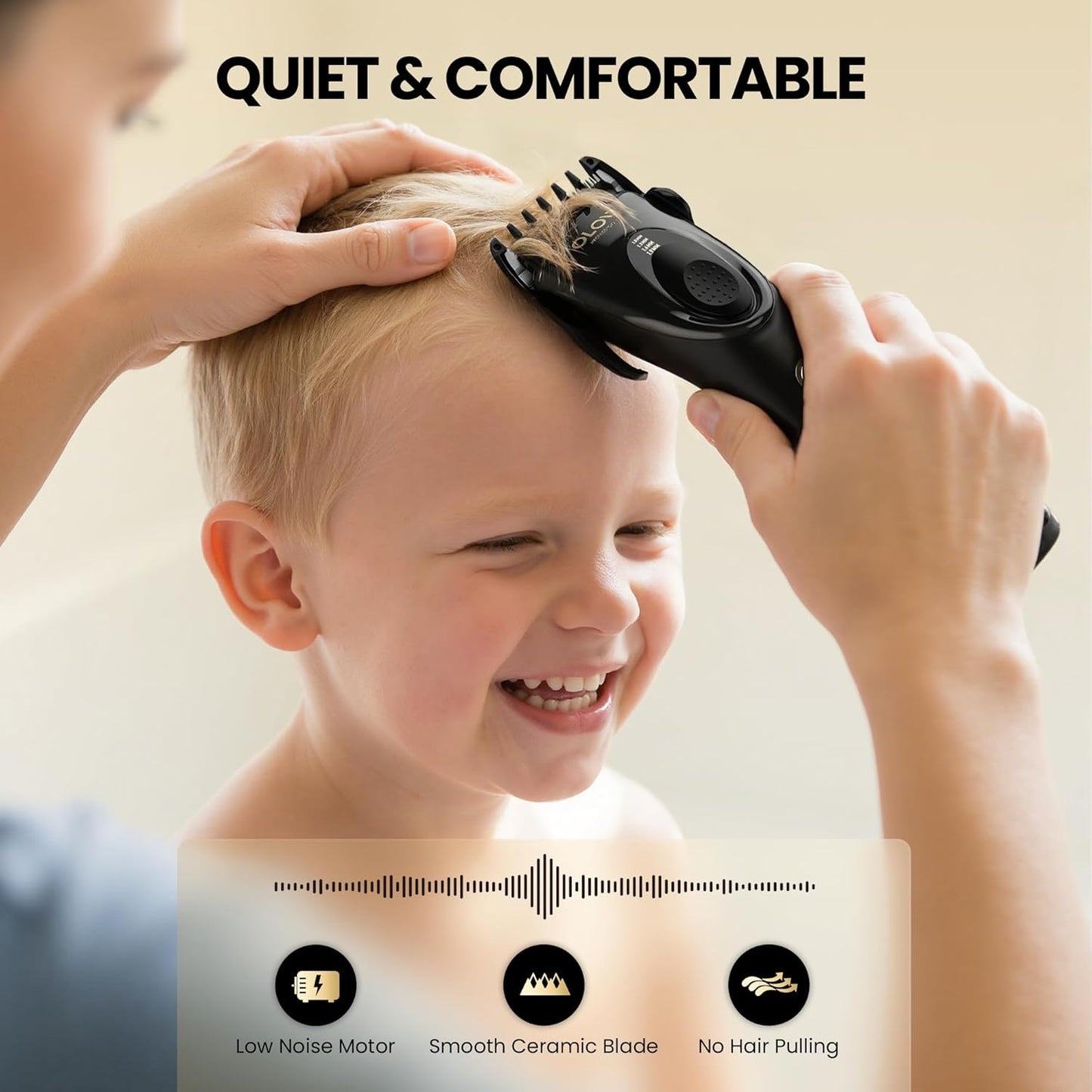 Cordless Hair Clippers for Men - Adjustable 4 Length Settings, 2-Speed, Rechargeable Ceramic Blade | Black