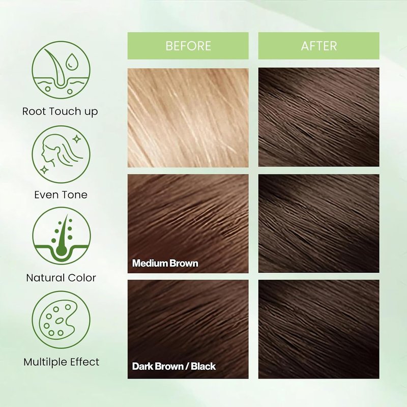 Dark Brown Hair Dye Shampoo - 3 in 1 Instant Color for Gray Coverage | Lasts 3-4 Weeks, 500ml