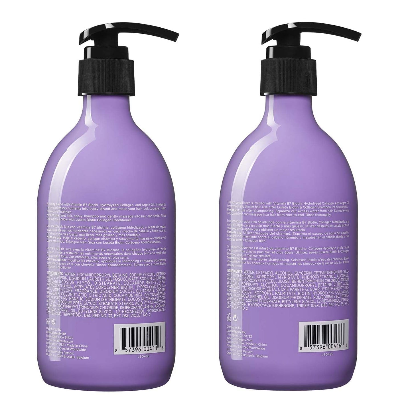 Biotin & Collagen Shampoo and Conditioner Set - Thickening Formula for Hair Loss & Growth | Sulfate-Free, 2×16.9oz