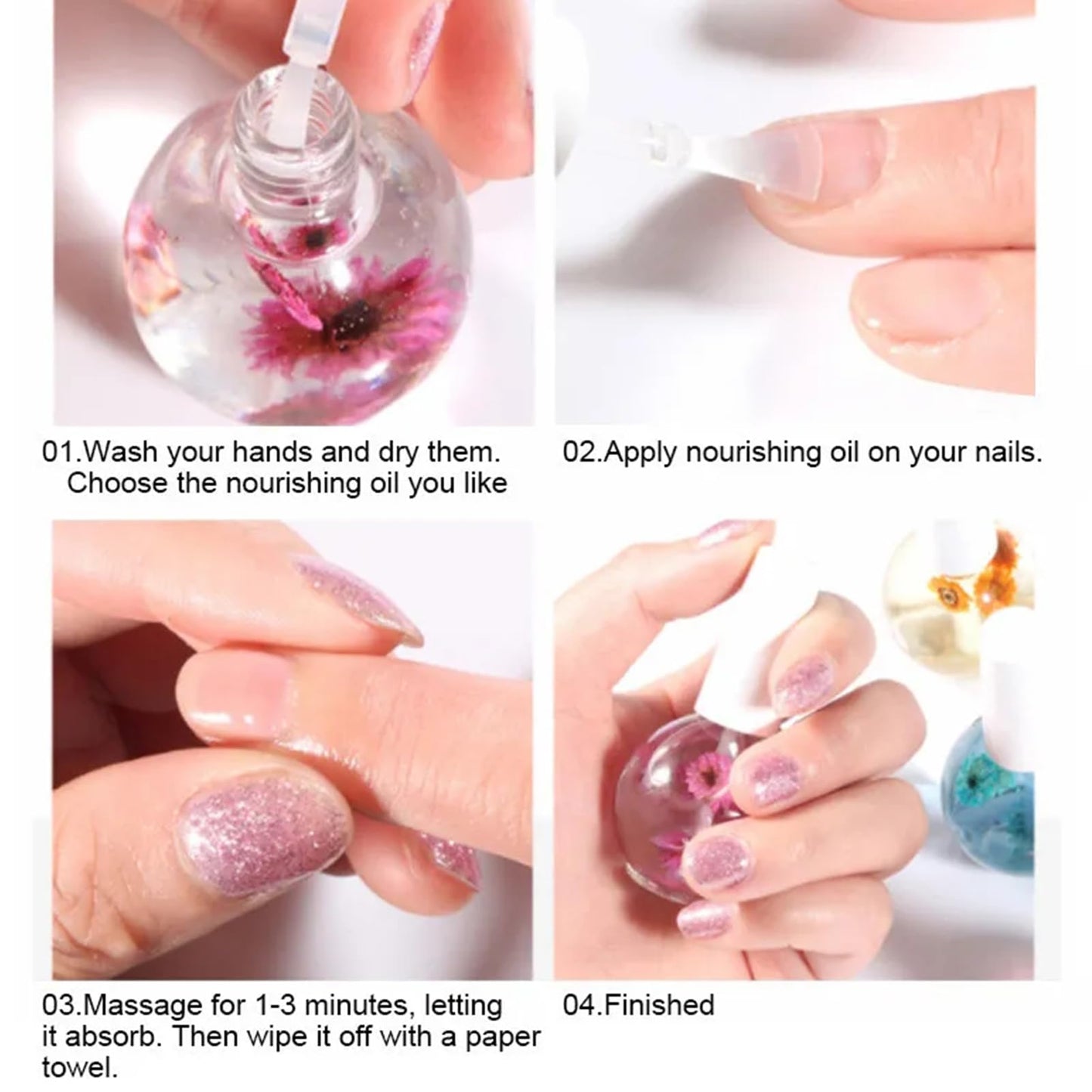 Rosarden Peach Scented Cuticle Oil, Cuticle Oil with Flowers, Cuticle Oil for Nails, Brush Cuticle Oil for Nail, Nourishing Oil for Nails and Cuticles, 0.92FlOz