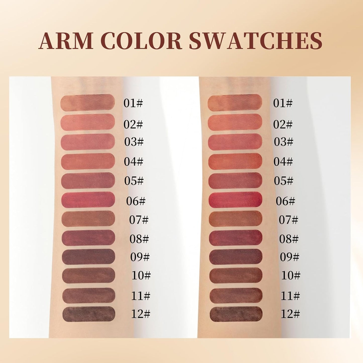 Matte Velvet Lip Liner Set - 12 Highly Pigmented Waterproof Pencils | Natural Nude & Brown Shades