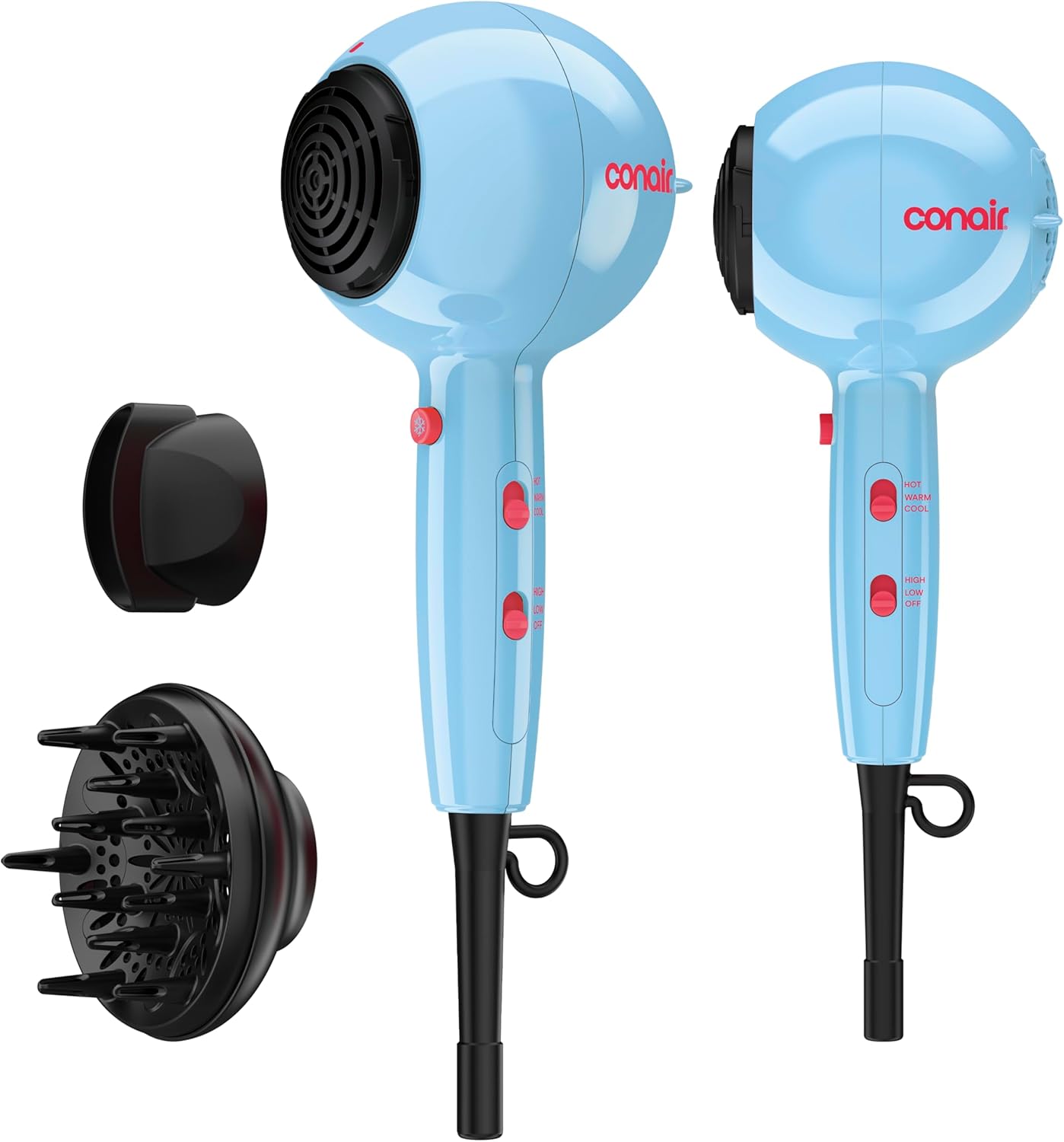 Conair Cake Pop Hair Dryer - Tourmaline Ceramic, 3 Heat/2 Speed Settings | Compact & Lightweight, Pink