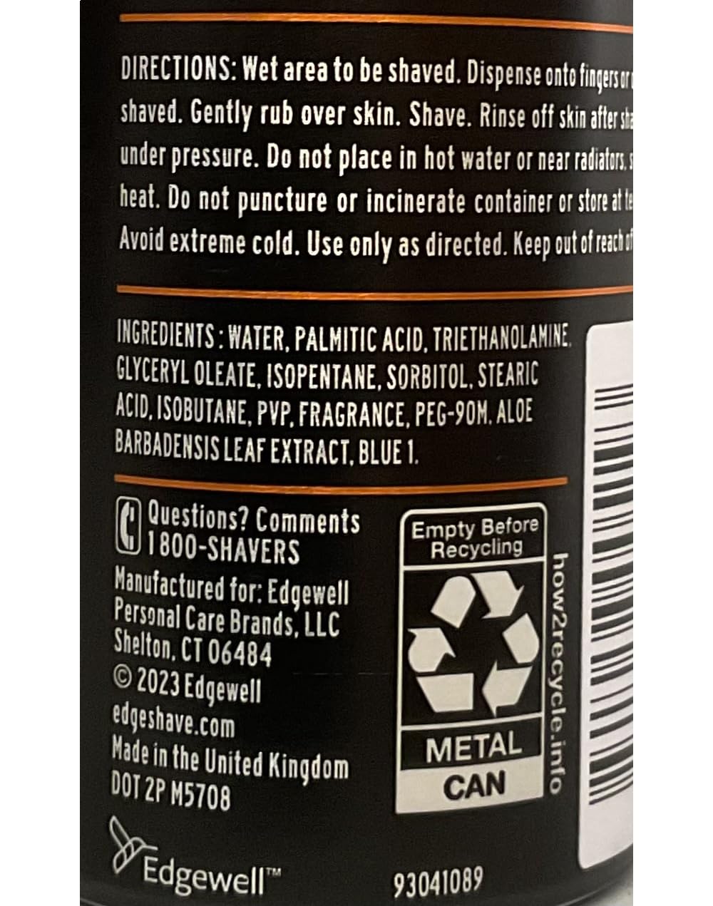 Edge Shave Gel, Sensitive Skin with Aloe 2.75 oz (Pack of 7)
