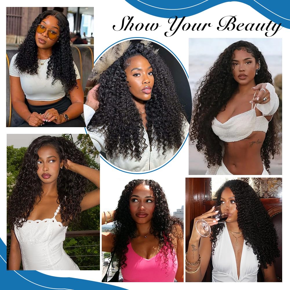Burmese Curly Hair Bundles - 100% Unprocessed Human Hair Extensions | Wet & Wavy, 18-24 Inch, Natural Black