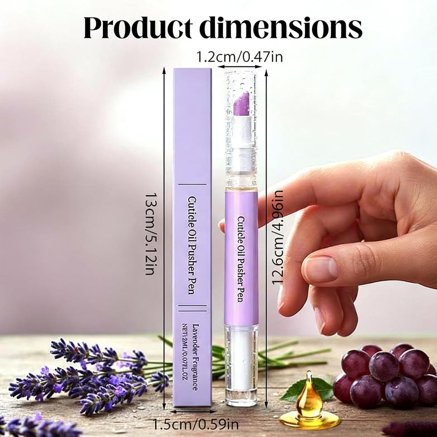 Cuticle Oil Pusher Pen - 2-in-1 Nail Care Tool for Dry Damaged Nails | Instant Cuticle Remover & Moisturizer
