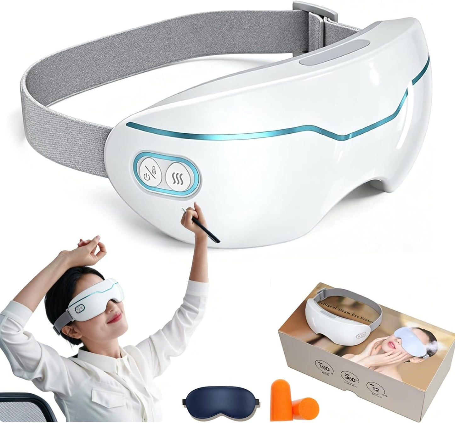 Steam Eye Mask - Adjustable Hot & Cold Steam Therapy for Dry Eyes | Moisturizing Care