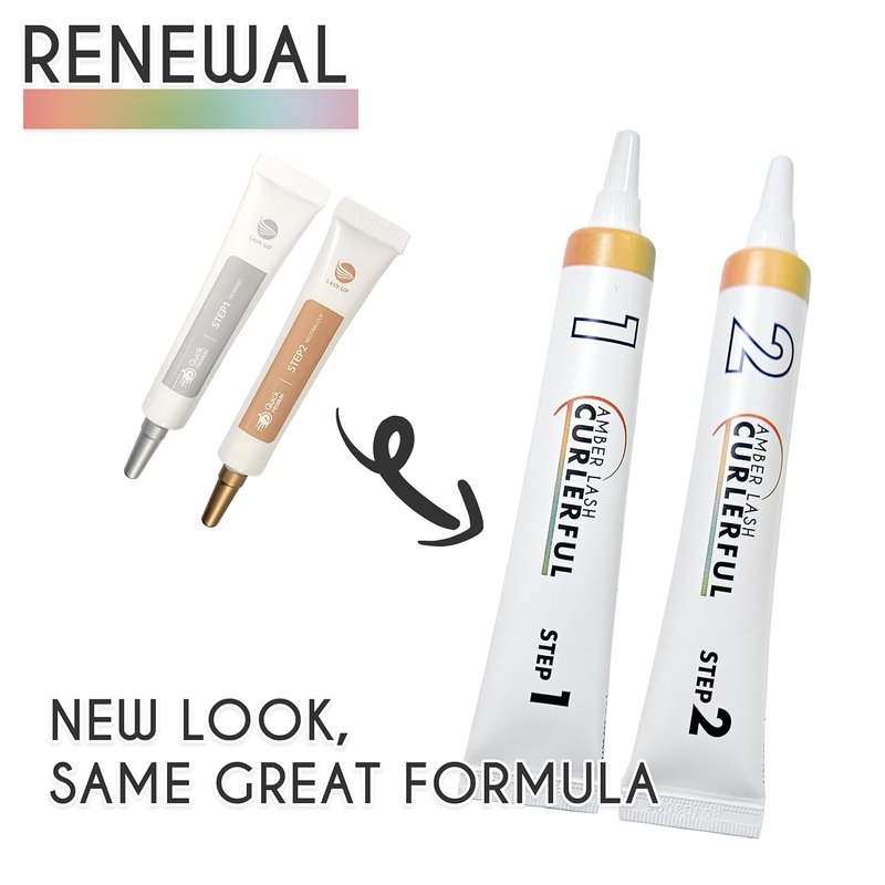 Amber Brow Lamination Tube Set - Professional Brow Perm Kit | Step 1 & Step 2, 20 ml Each