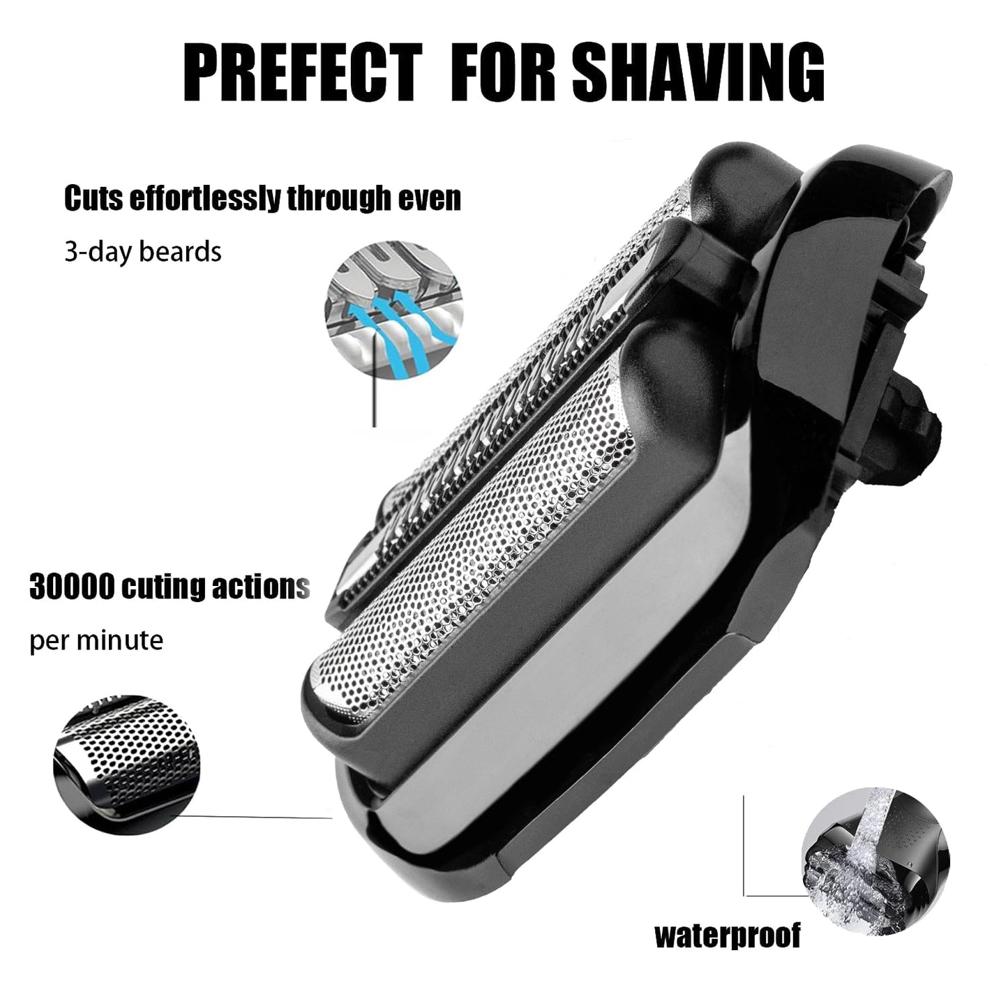 Series 5 Series 6 Replacement Head-53B Compatible with Braun S5 Electric Shavers Razor,53B Blades for Braun S6 Replacement Foil and Cutter fit for 6072cc, 6090cc, 6020s, 5018s, 5049cs, 5035s, 5020s