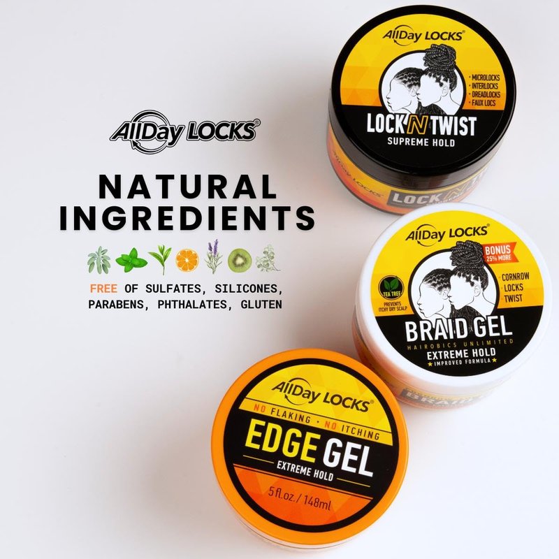 Braid Gel for Extreme Hold - Moisturizing Edge Control for Cornrows & Twists | 5 Oz