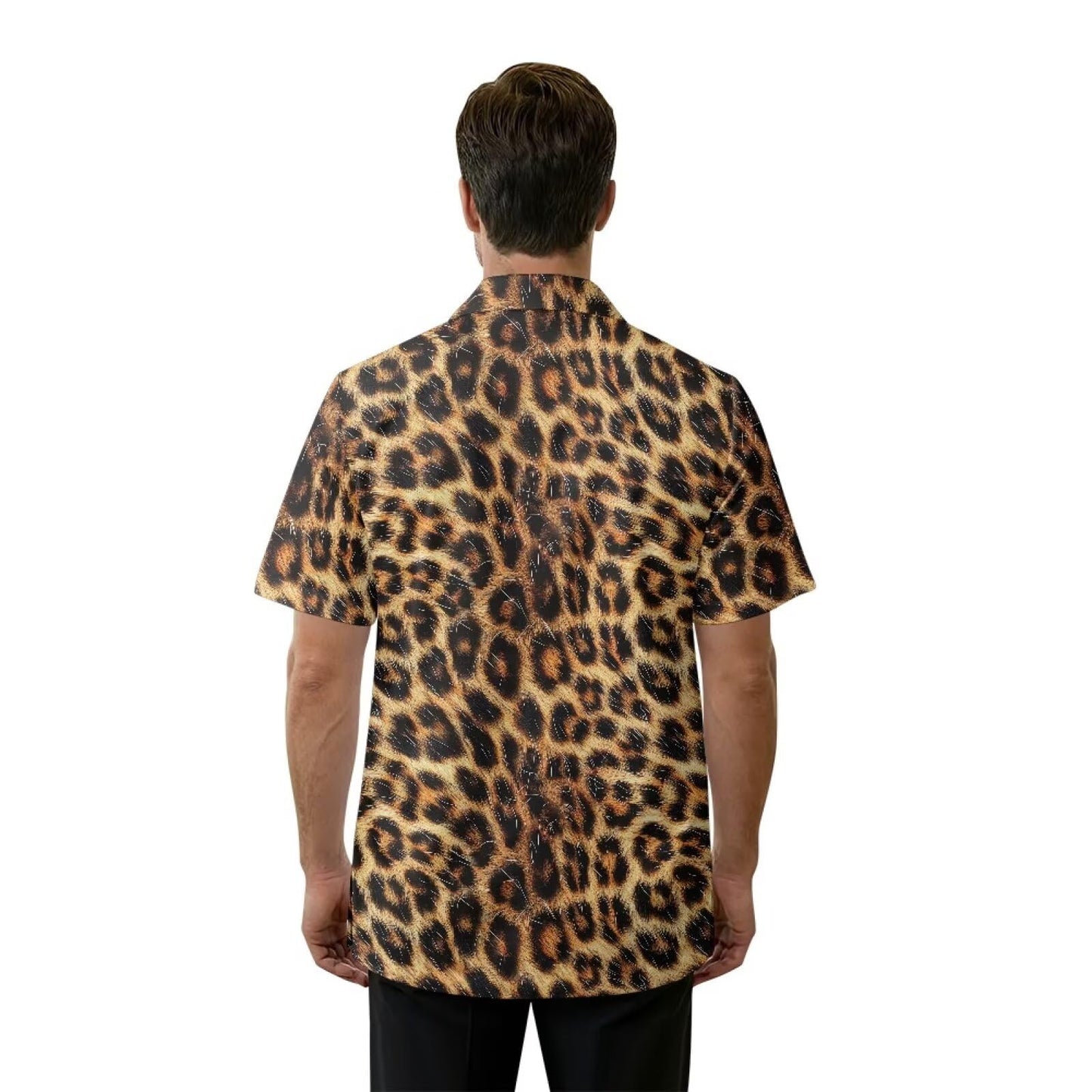 Srengjodk Leopard Print Jacket For Barber Unisex Waterproof Hairstylist Aprons For Women, Grooming Smocks With 3 Pockets Quick-Dry Hair Stylist Work Vest Apron L M