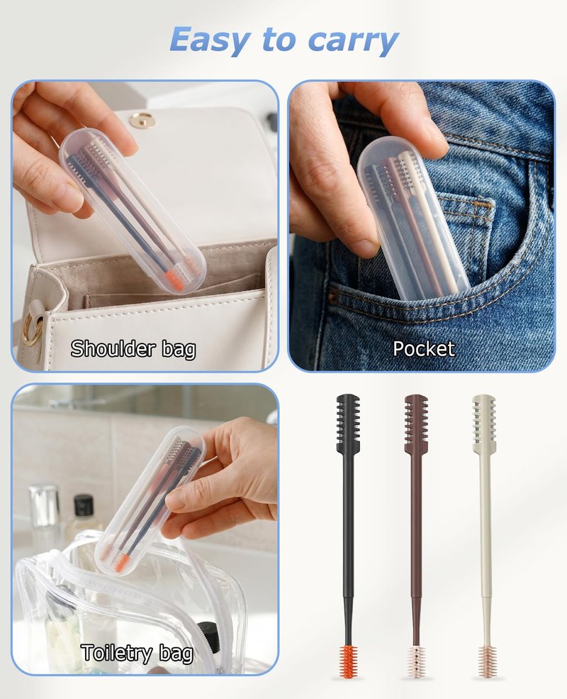 Waaqkid 9 PCS Nasal Hair Cutter for Women Men, 2-in-1 Manual Nose Hair Trimmer with Case