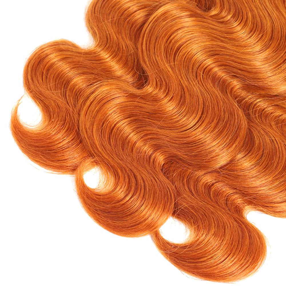 Ginger Bundles Human Hair #350 Body Wave Bundles 18 20 22 inch Ginger Human Hair Bundle Orange Color