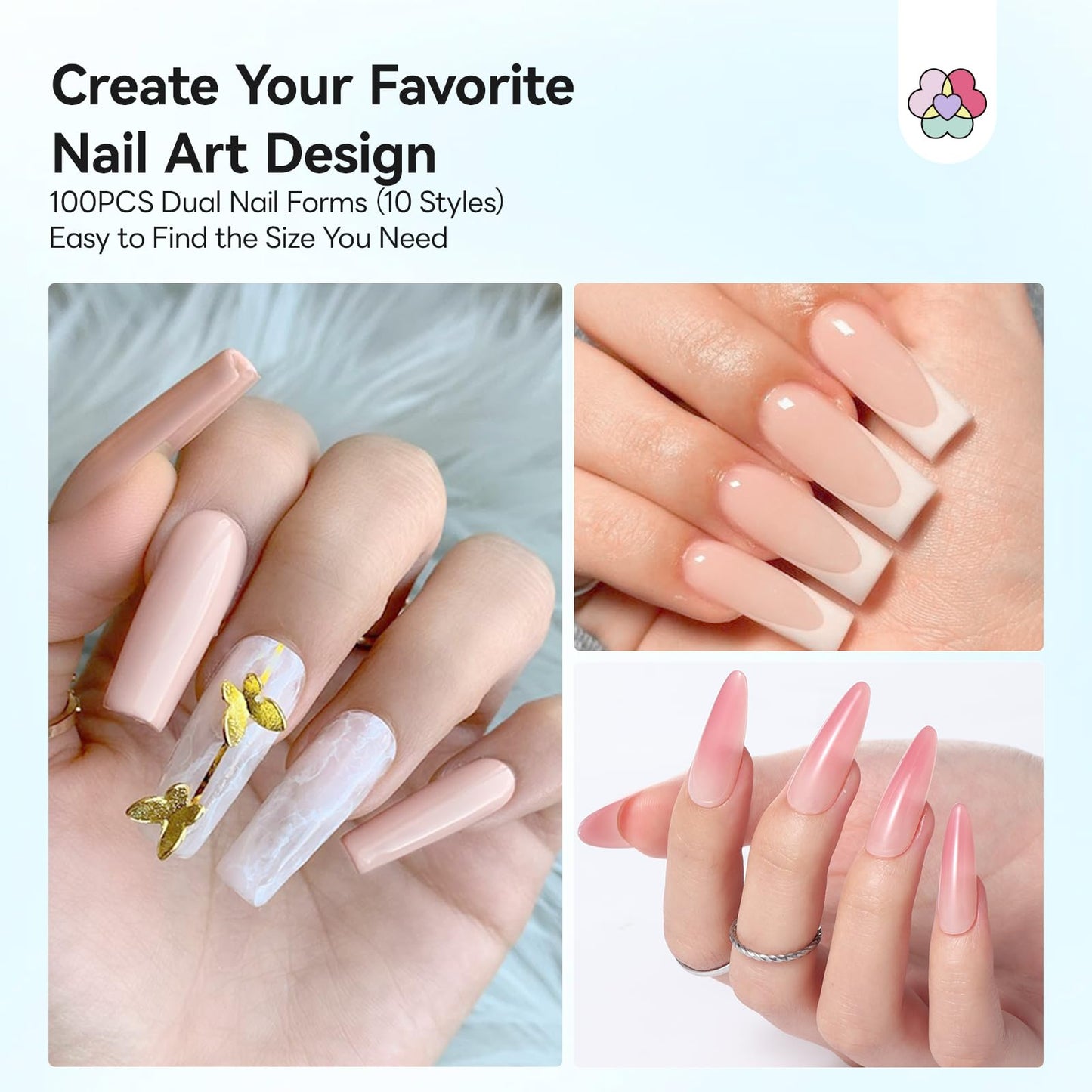 SAVILAND Slip Solution Kit for Poly Gel: 5.07fl.oz Large Anti-Stick Gel Liquid for Poly Gel, All-In-1 Nail Kit with Dual-Ended Nail Brush Dual Forms Dappen Dish for Beginners Nail Art Extension DIY
