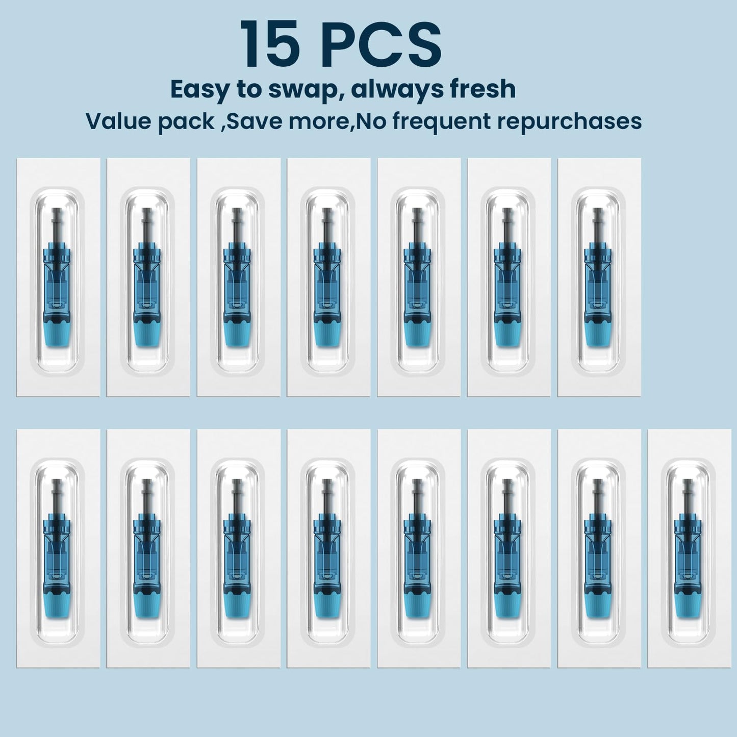 15Pcs Nano A11/M8S Microneedling pen Cartridges, Compatible with Dr Pen A8S A9-0.25mm for Home Use