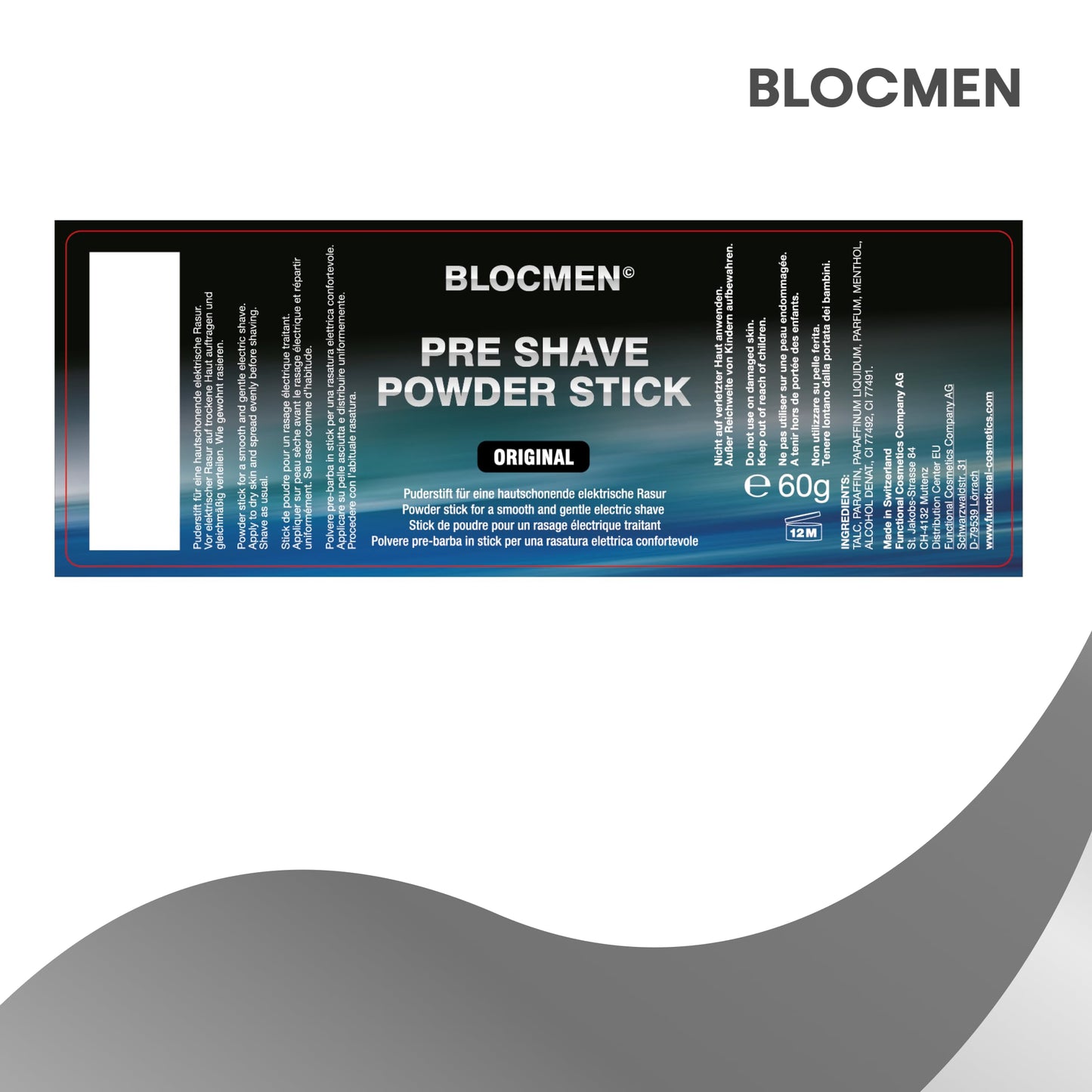 Original Pre Shave Powder Stick New 60 g