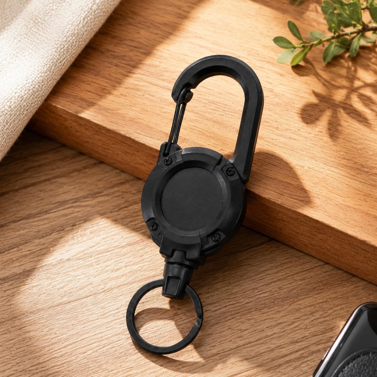 Retractable Keychain - Heavy Duty Steel Cable With Secure Metal Clip | 2 Pcs for Hiking & Camping Accessories