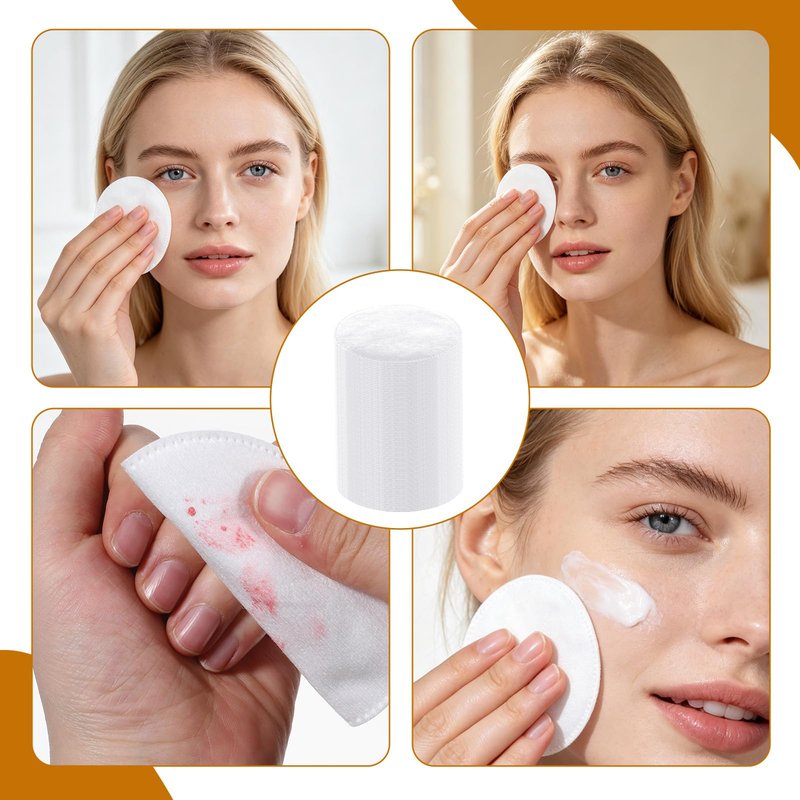 100 Pcs Large Oval Cotton Pads, Soft Lint-Free Cotton Pads for Face Facial Pad forMakeup Removal, Nail Polish, Skincare, Cleansing Face and Toner Application Use Wet or Dry