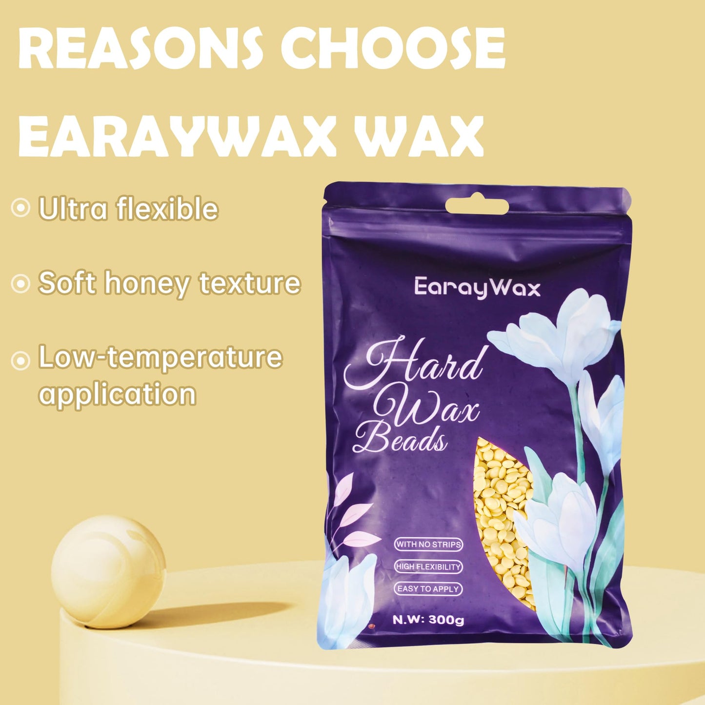 Hard Wax Beads for Hair Removal, Wax Beans for Full Body, Brazilian, Bikini Waxing, Face, Eyebrows, Underarms, Arms, Chest, Back, Legs, Home Refill wax for Wax Warmer Kit