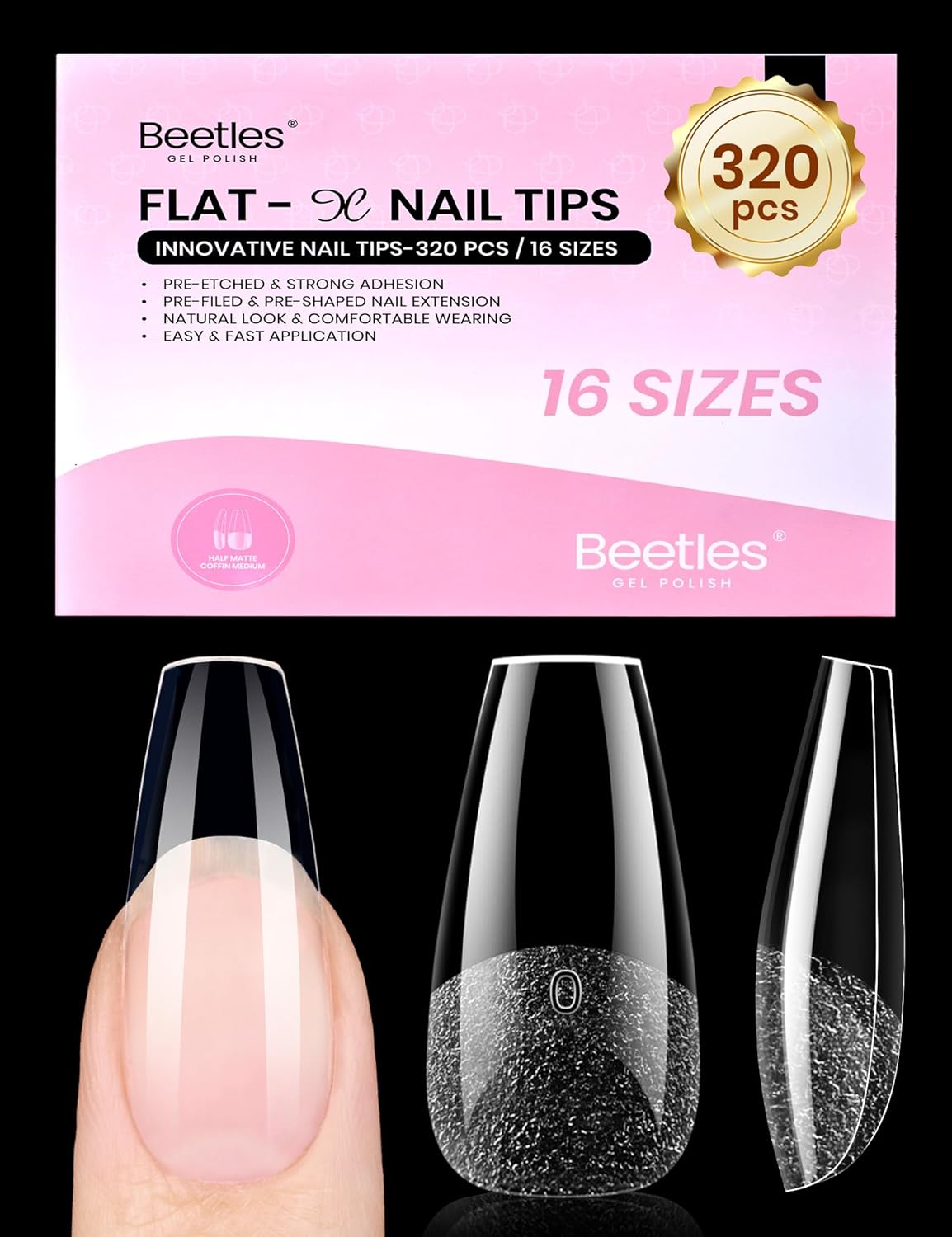 Beetles Nail Glue Gel - Super Strong 2Pcs 20g for Acrylic & Press-On Nails | Clear Summer Nail Art