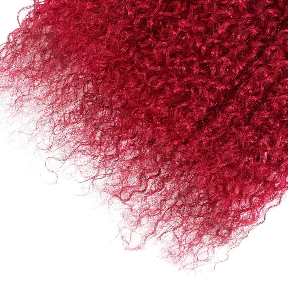 DiexrLamx Red Bundle Burgundy Water Wave Bundles Grade 8A Unprocessed Brazilian Hair 3 Bundles/151g 18 20 22 Inch Red Water Wave Hair Extensions