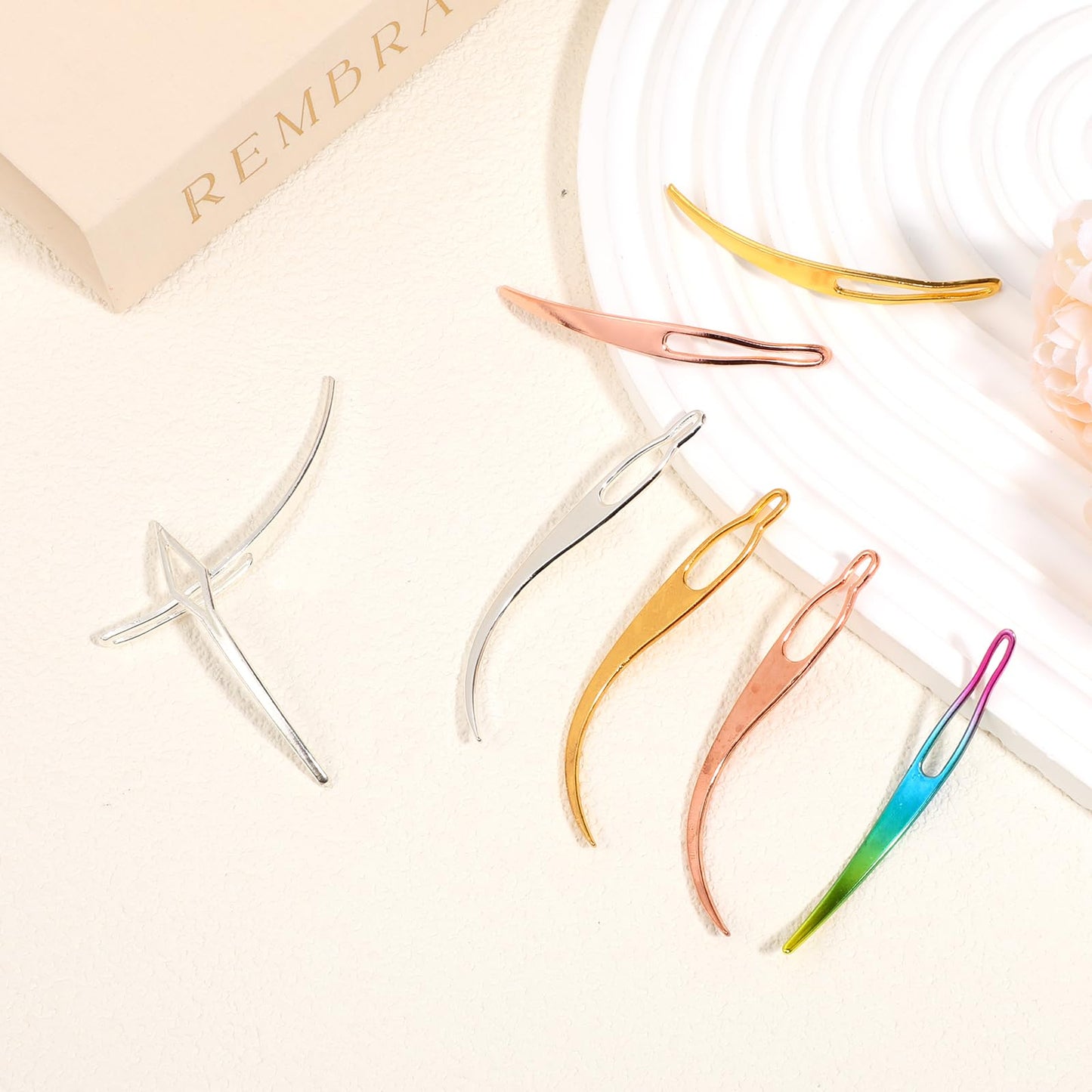 8Pcs Interlocking Tool for Locs Sisterlock Retighten Tool Hair Locking Tools Bent-Hook Shape Loc Needle for Maintaining Dreadlocks Hair Extensions Styling Tools(4 Colors)