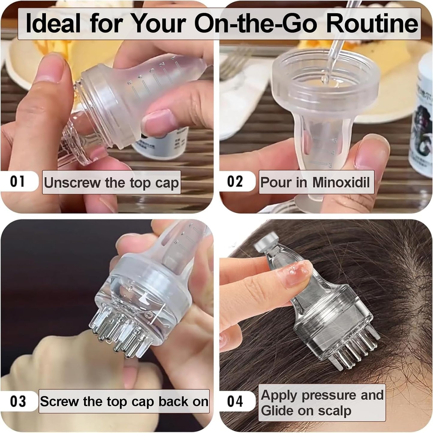Minoxidil Applicator - Mess-Free Scalp Tool for Hair Growth - Compact Oil Dispenser | Easy Application