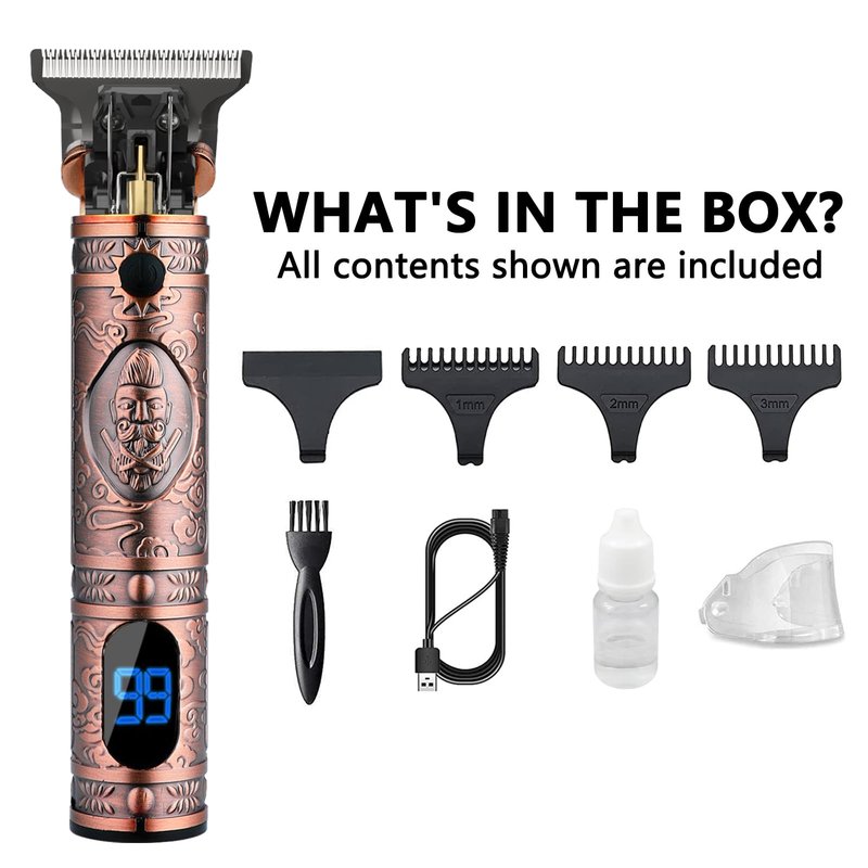 AMULISS Beard Trimmer for Men Hair Clippers Zero Gapped Cordless Hair Trimmer Professional Haircut & Grooming Kit for Men Rechargeable LED Display
