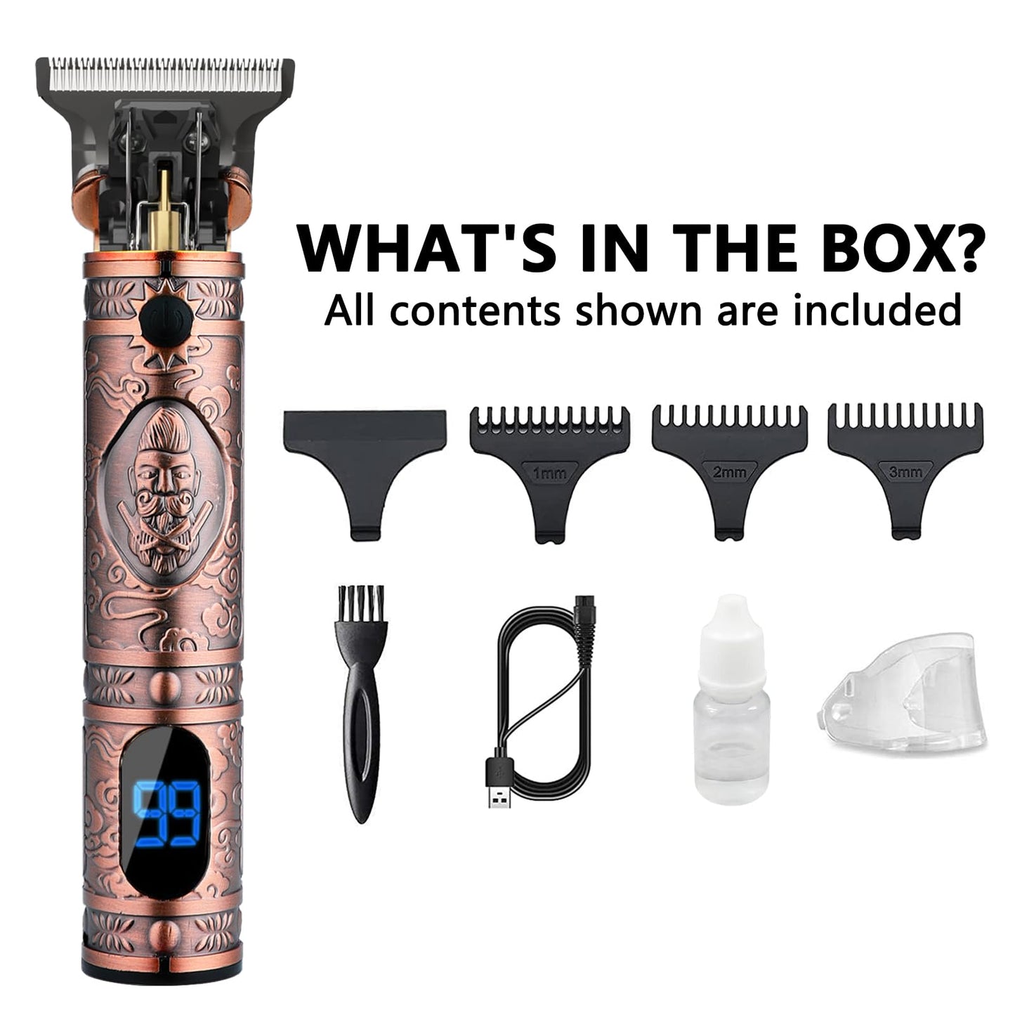 AMULISS Beard Trimmer for Men Hair Clippers Zero Gapped Cordless Hair Trimmer Professional Haircut & Grooming Kit for Men Rechargeable LED Display