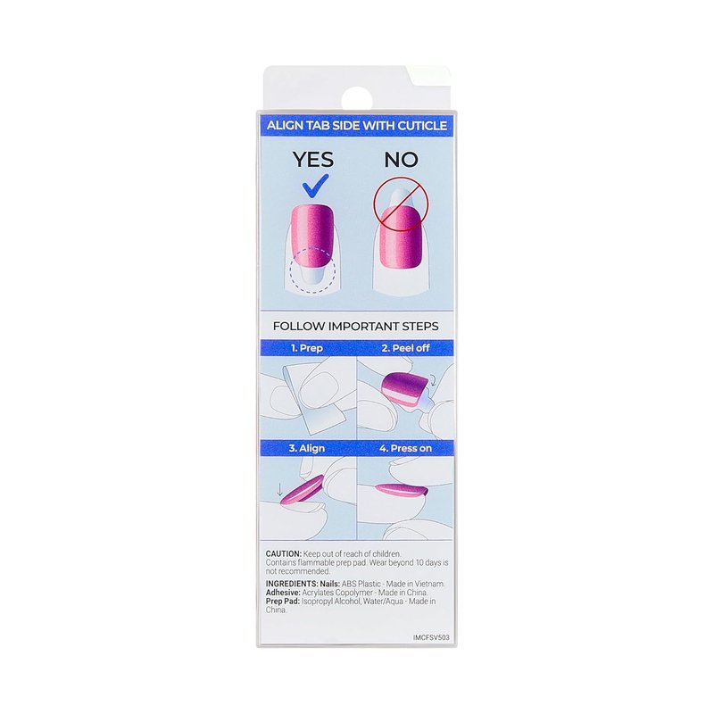 Kiss Impress No Glue Mani Press-On Nails - ColorFX Boundless Pink | Short Oval Shape, 30 Nails & Accessories