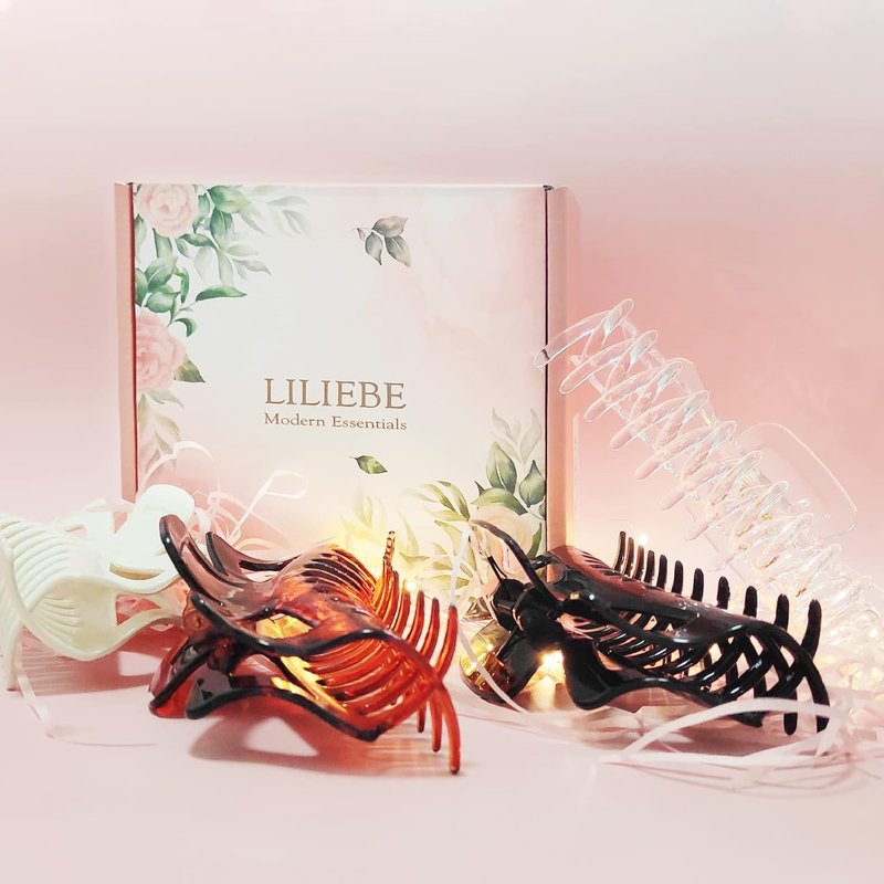 Large Hair Claw Clips - 5.5” Strong Hold for Thick Hair | Shiny Finish, 4-Pack