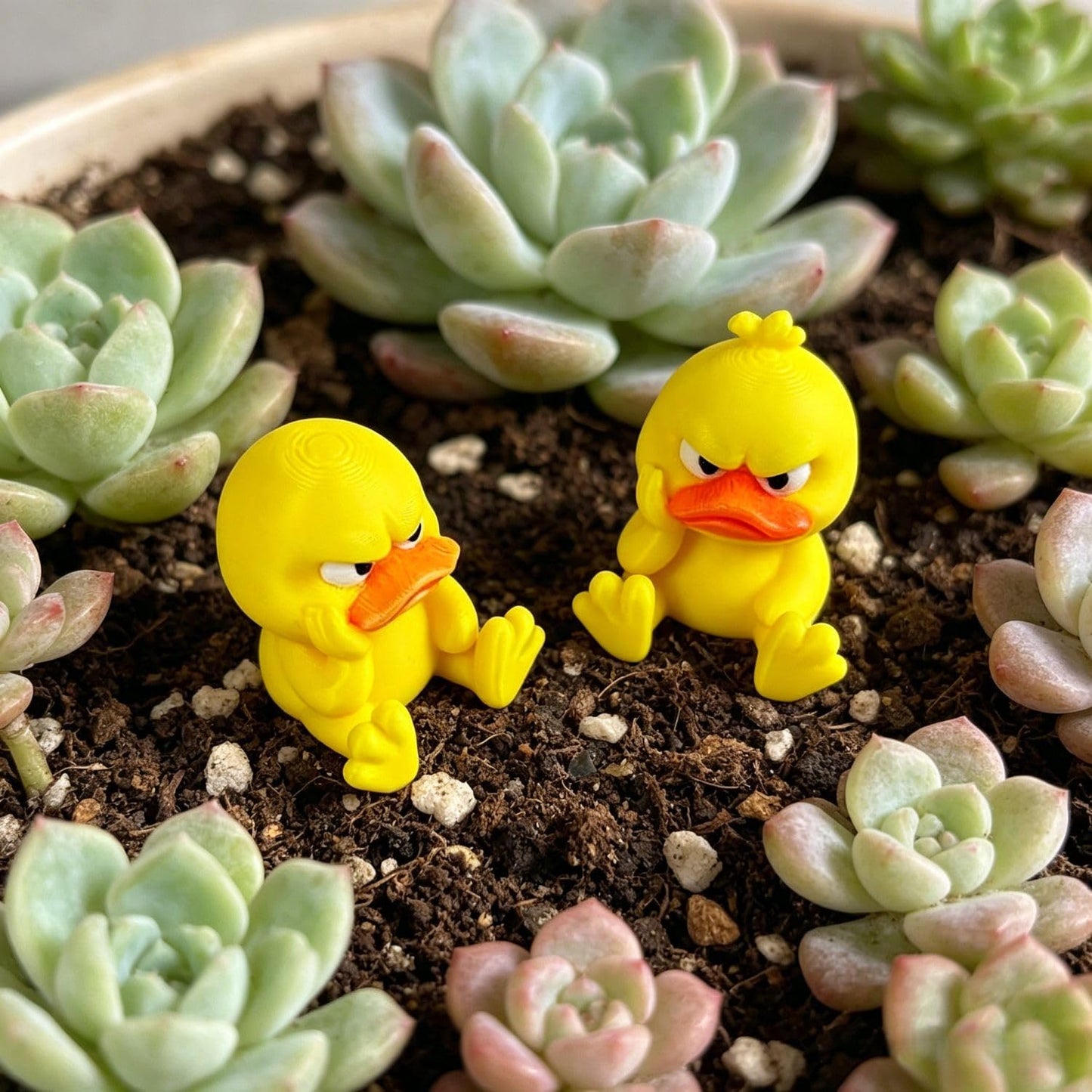 Angry Yellow Duck Figurine,Cute Grumpy Duck Desk Decor,Funny Sassy Duck Ornament for Home,Office,Car,Bookshelf,Unique Gag Gift for Duck Lovers