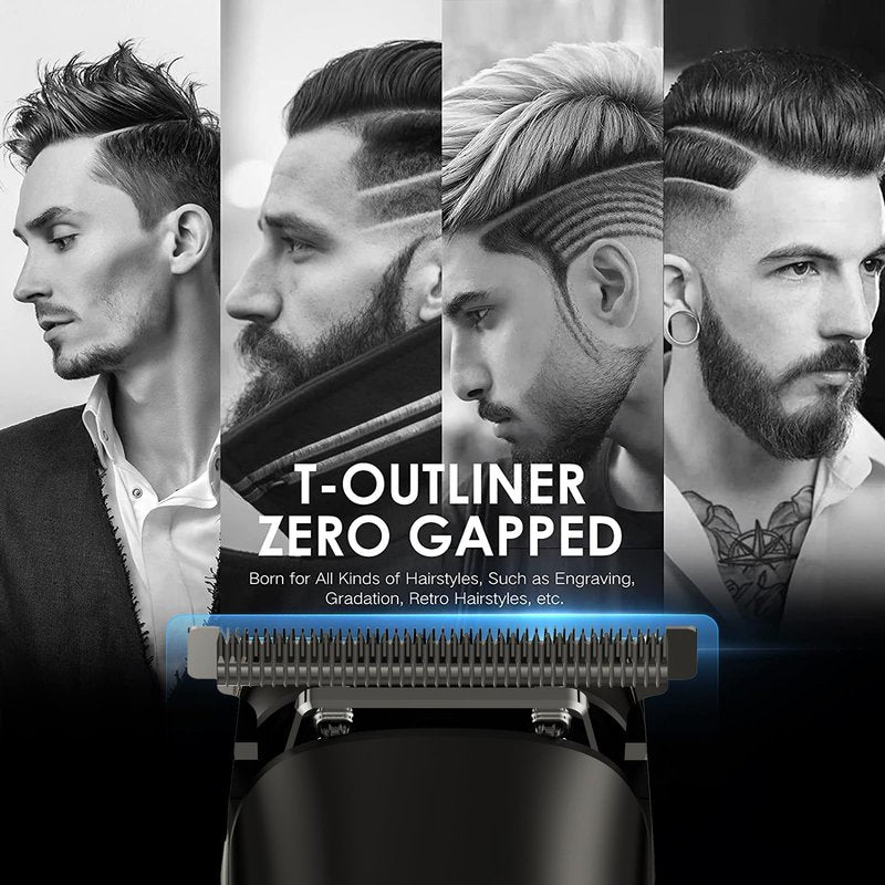 Ourcec Hair Clippers for Men Professional Mens Hair Clippers Zero Gapped Cordless Haircut Grooming Kit with LCD Display T Liners Shavers Edgers Clipper for Hair Cutting