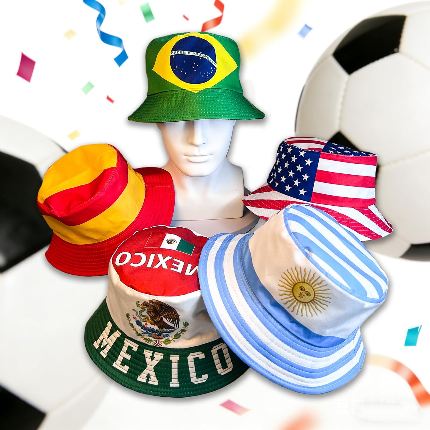 Bucket Hat with National Flag Hat Merchandise for Soccer Fans Gifts
