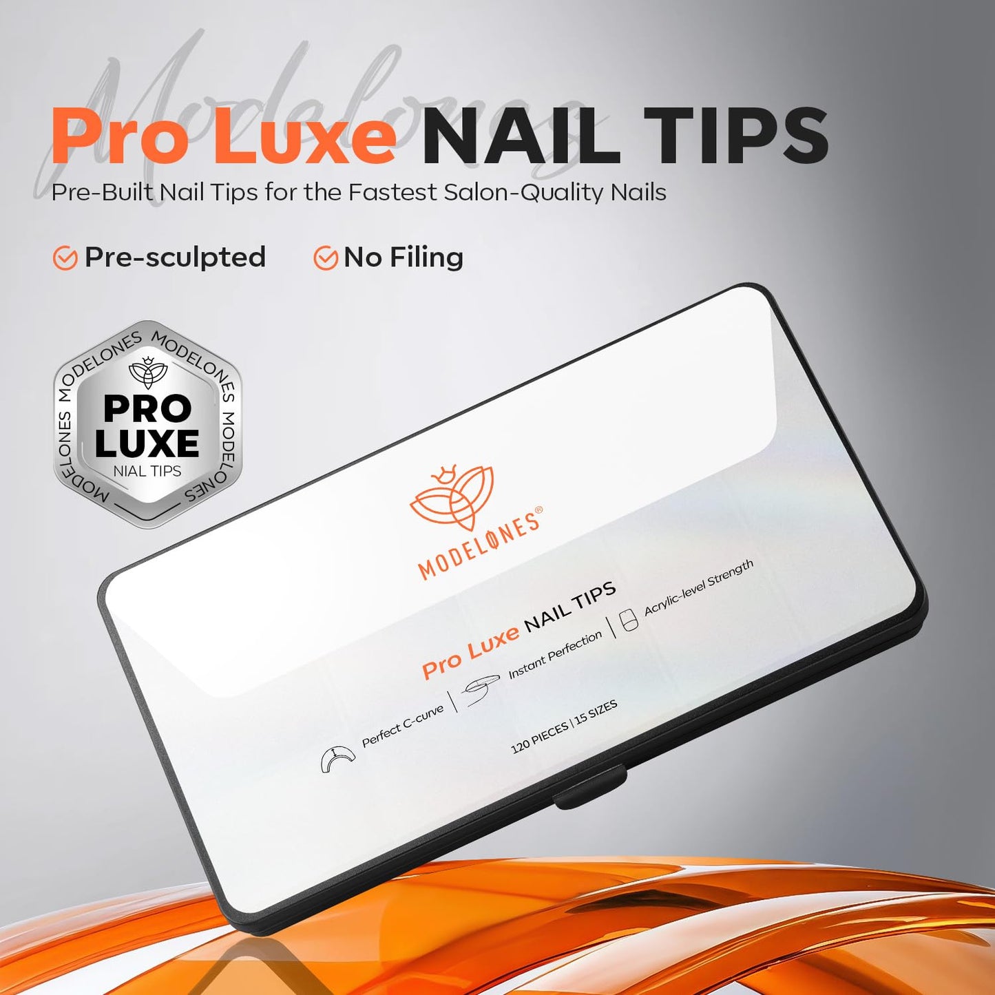 Modelones Pro Luxe Instant Nail Apex Tips 15 Sizes Medium Coffin Extension