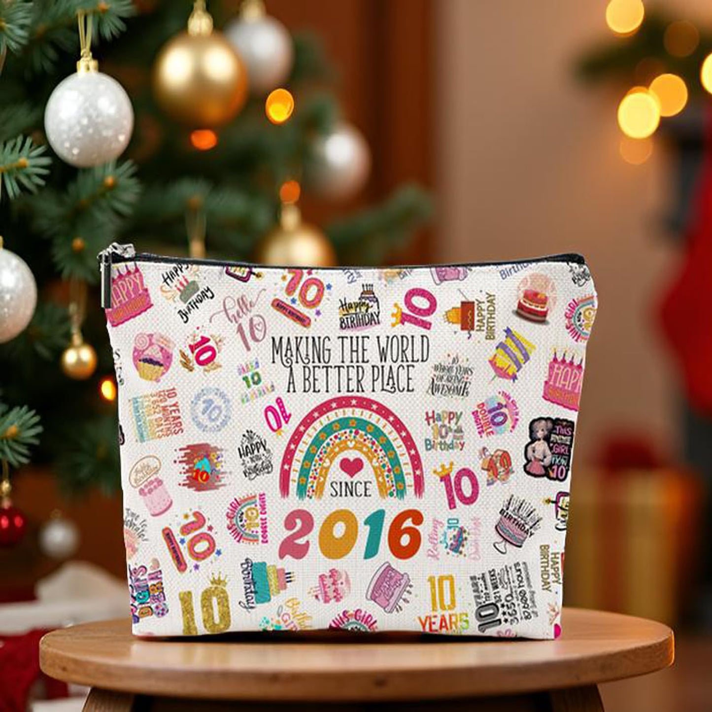 NONETH Birthday Gifts, 2016 Birthday Decorations Cosmetic Bags, Cute Travel Makeup Bag & Toiletry Bag