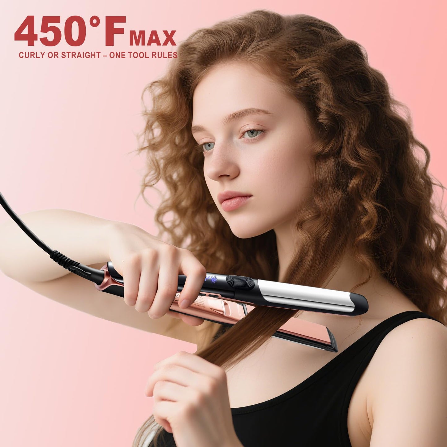 SOKANY Hair Straightener and Titanium Flat Iron Curler 2 in 1