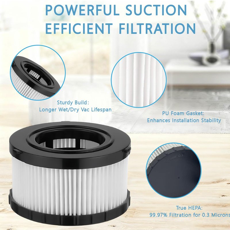 DC5151H Replacement HEPA Filter Compatible with dewelt DC5151H DC515 DCV517 Wet Dry Vacuum