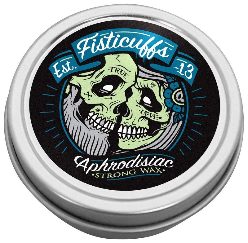 Fisticuffs Grave Before Shave Strong Hold Mustache Wax Leather/Cedarwood Scent 1 Oz. Tin