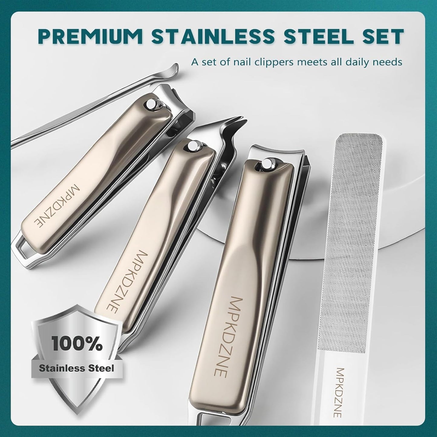 Nail Clippers Set, Fingernail and Toenail Clipper Cutters Kit