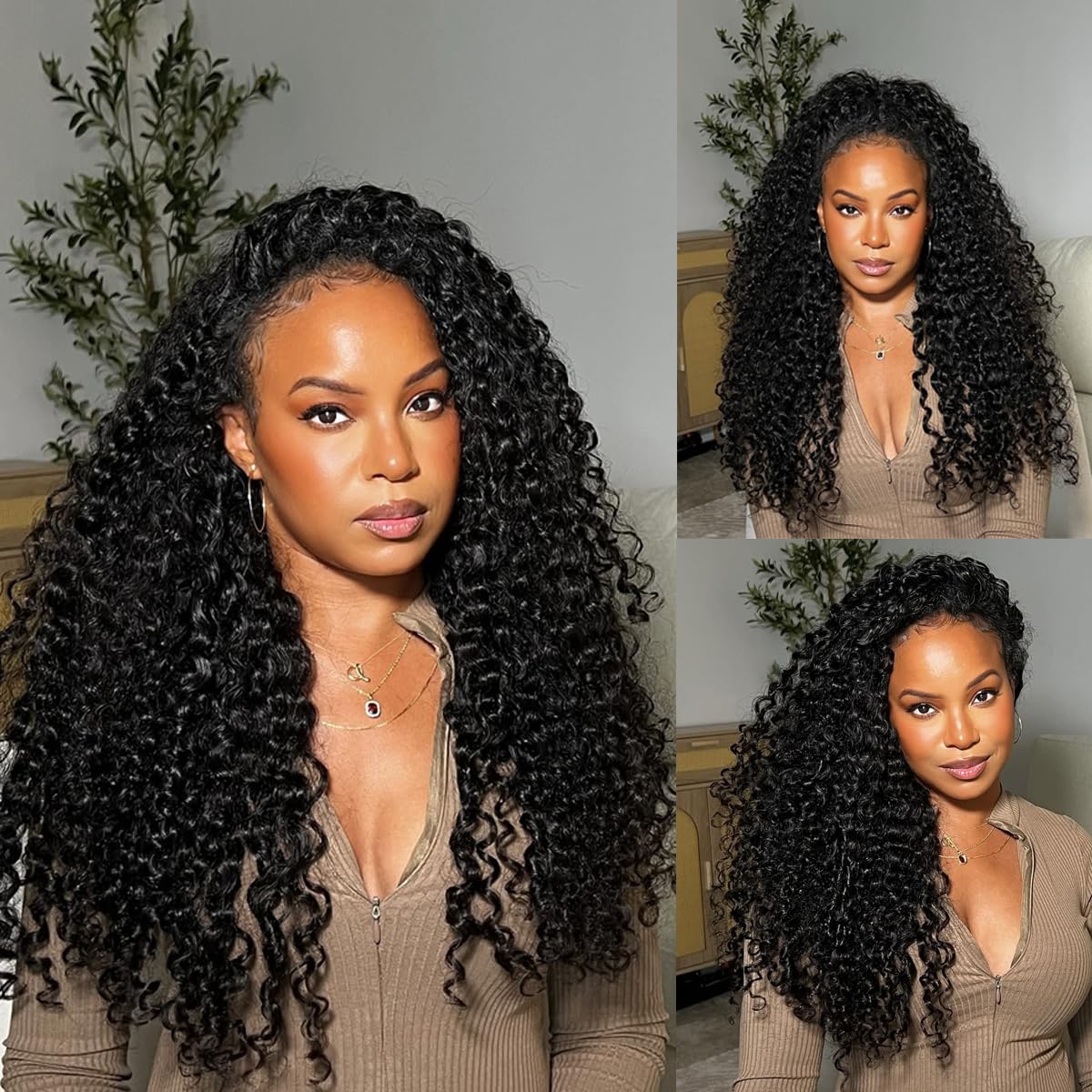 Curly Human Hair Bundles - 3Pcs Unprocessed Virgin Hair with Spiral Ends | 16, 18, 20 Inch