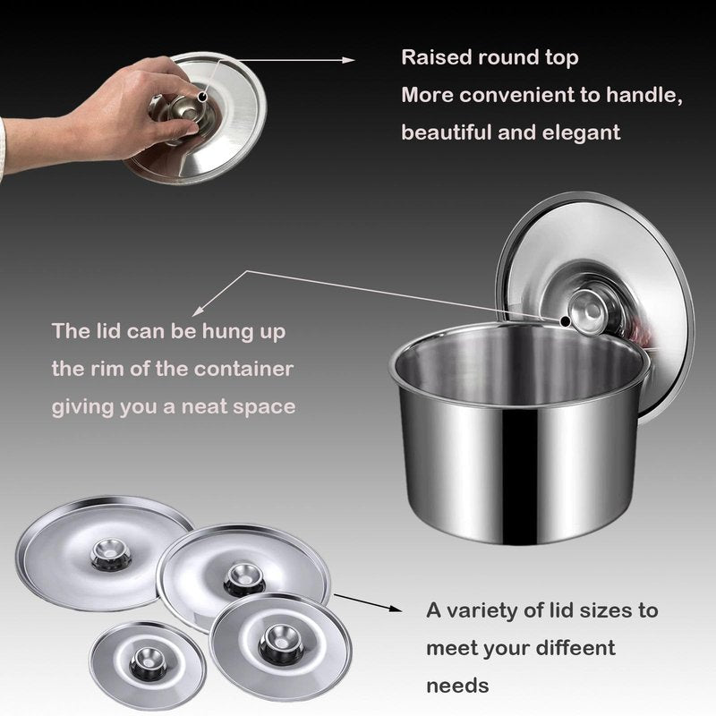 2Pcs Stainless Steel Cover Bowl, 5.5in Small Universal Lid for Pots Universal Lid Reusable Mini Pan Lid Bowl Covers with Handle for Pot and Pans, 14cm