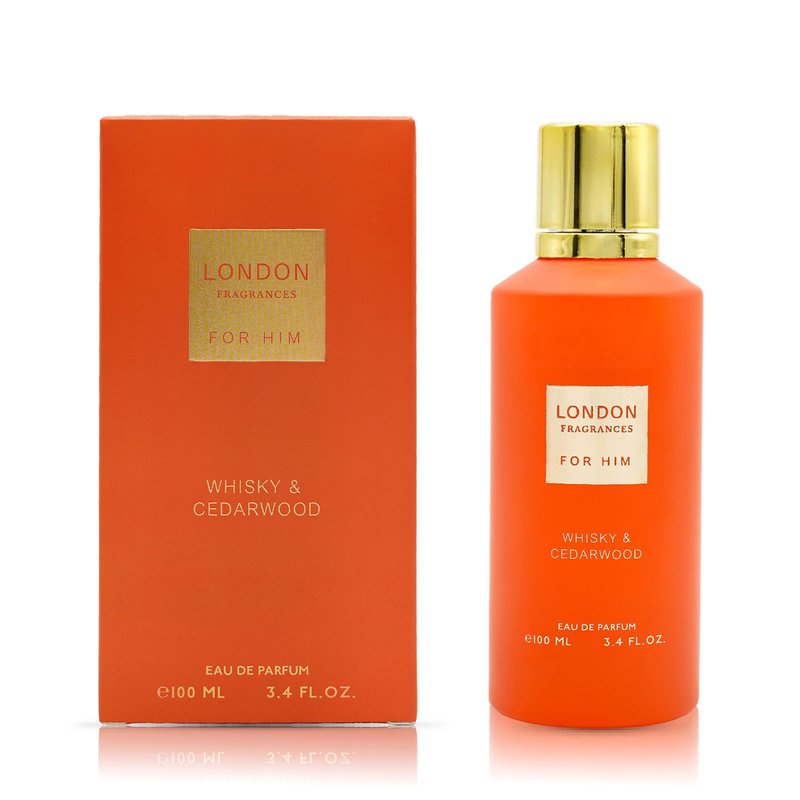 Fine Perfumery London Fragrances For Him Whiskey and Cedarwood - Cologne For Men - Warm Mens Cologne - Woody Fragrance with Lemon and Vanilla - 3.4 oz