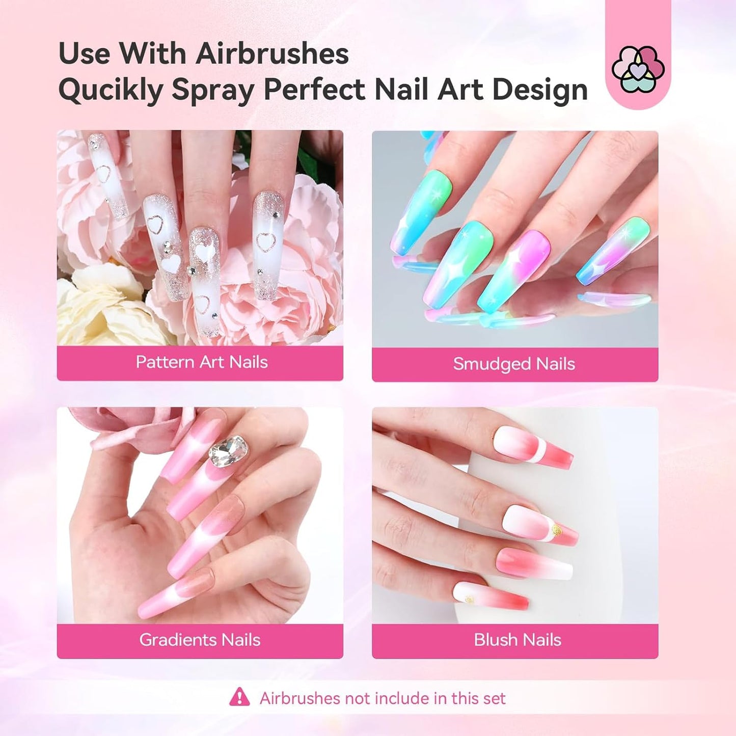 SAVILAND Airbrush Gel Nail Polish Set - Hema-Free, 12 Vibrant Colors | Non-Acetone for French & Ombre Nail Art