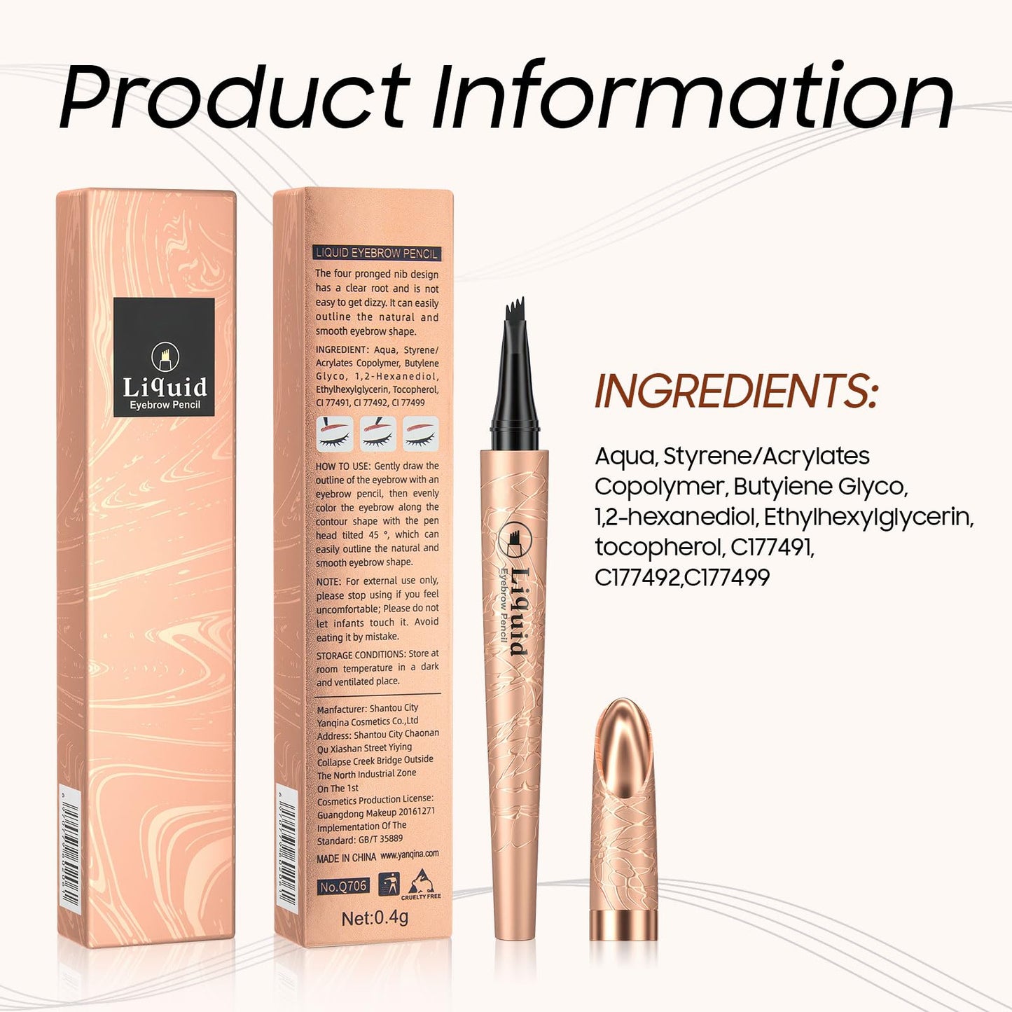 Eyebrow Pen Eye Brow Pencil 4D Microblading Waterproof Dark Brown