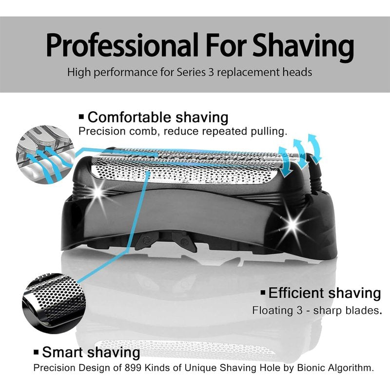 VIDSA 2Pcs S3 32B Replacement Head Compatible with Series 3 Electric Shaver 3040s 3080s-4 370cc 3070cc 3000s 3010, 3090cc models...