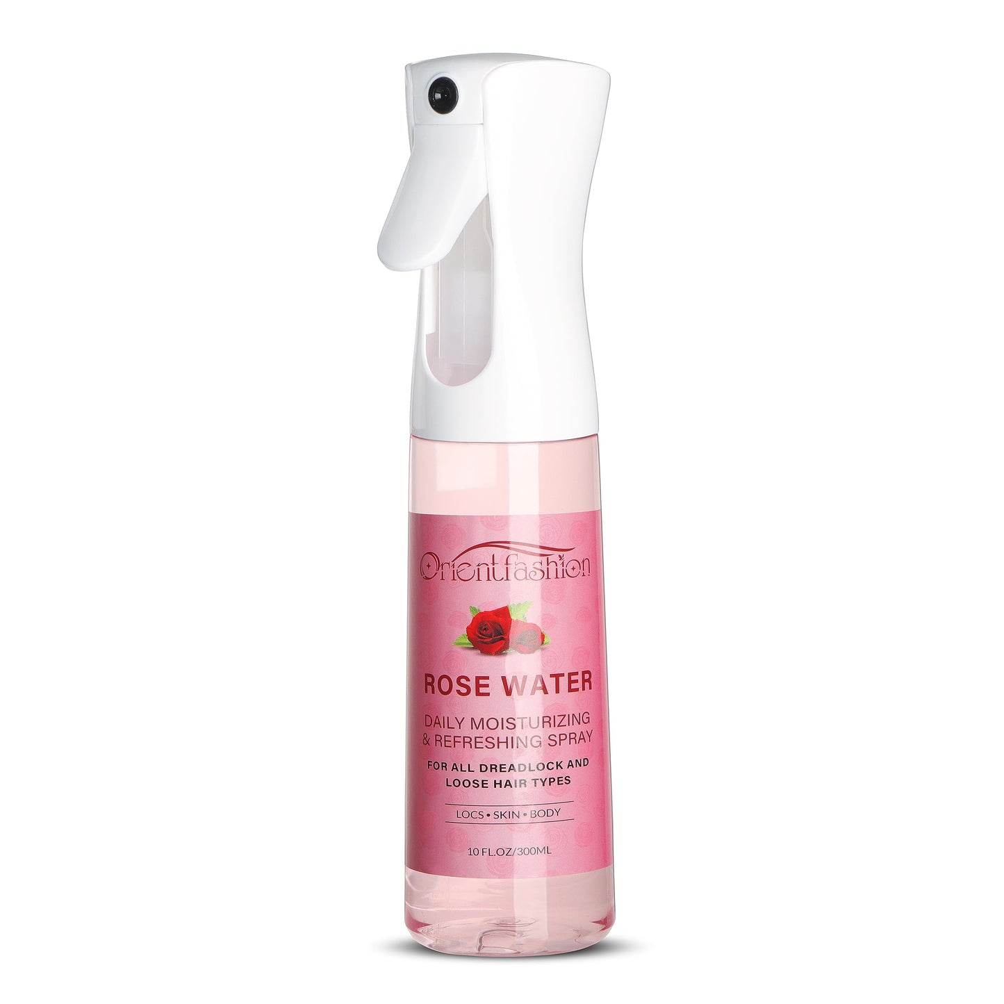 Orientfashion 10 Fl Oz Rose Water Spray for Locs, Loc Moisturizer Refreshing Spray Rosewater Hair Scalp Moisturizer for Hair Care and Maintenance, Castor Oil