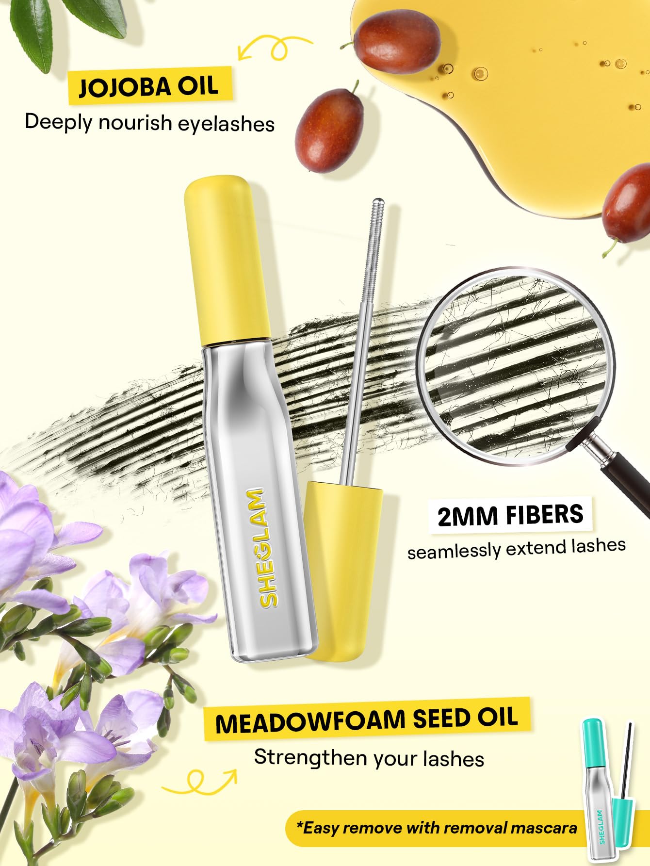 SHEGLAM Lashlighter Iron Curl Mascara Straight Lashes Long-lasting Lengthening Waterproof