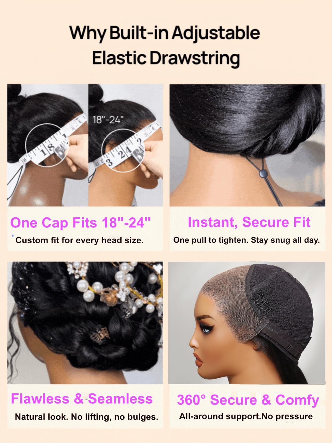 UNICE Pre Everything Body Wave 13x4 Lace Front Wigs Human Hair with Bangs Glueless Wig Human Hair Pre Plucked Pre Cut Lace Bleached Knots Ready to Wear Frontal Wig Black Color 18 inches