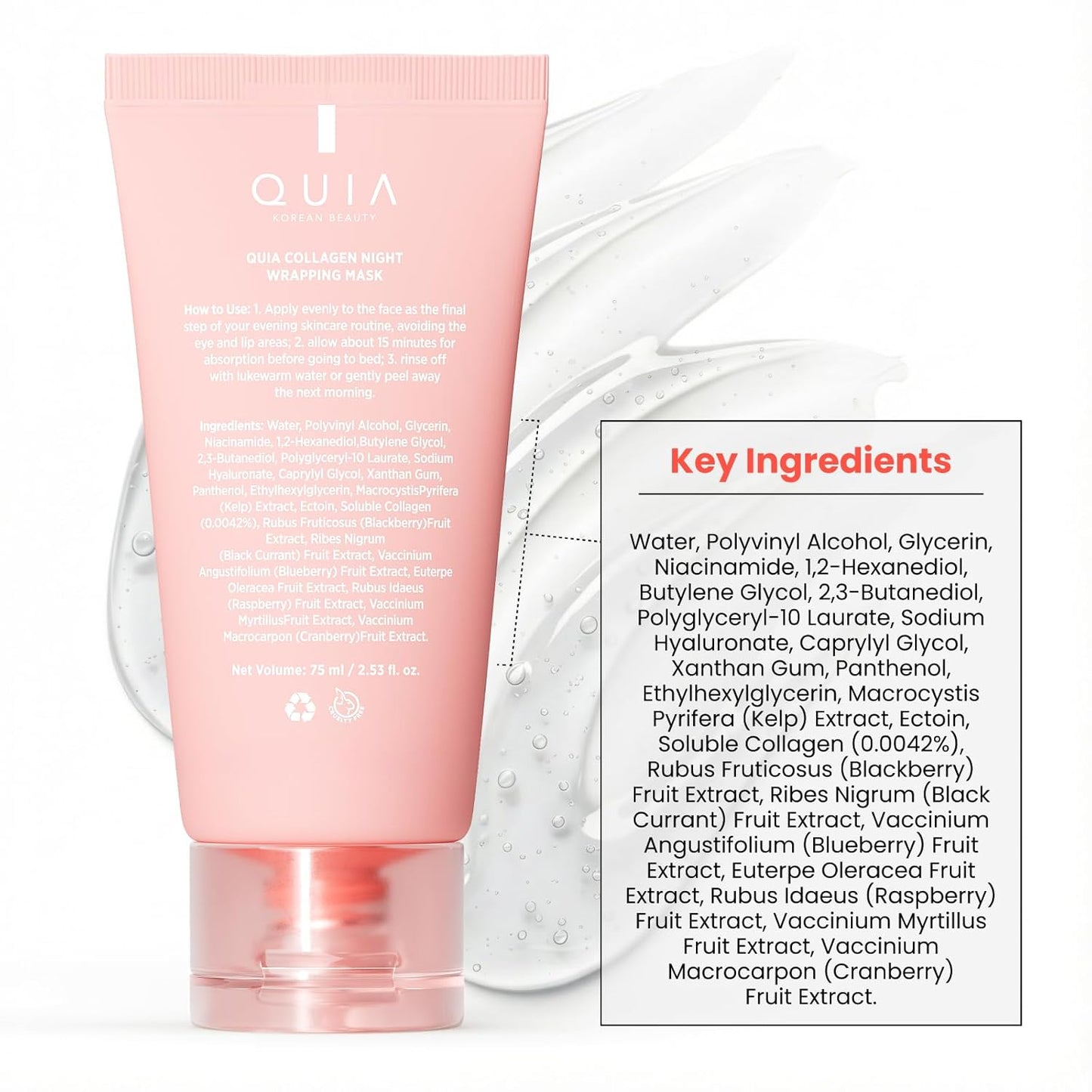 Collagen Wrapping Mask - Overnight Peel Off for Firmer Skin | 75ml Korean Skincare, All Skin Types